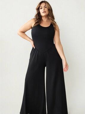 Rebdolls Black Wide-Leg Sleeveless Jumpsuit